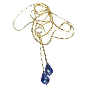 Luca‎ + Danni Baroque Lariat Necklace Blue